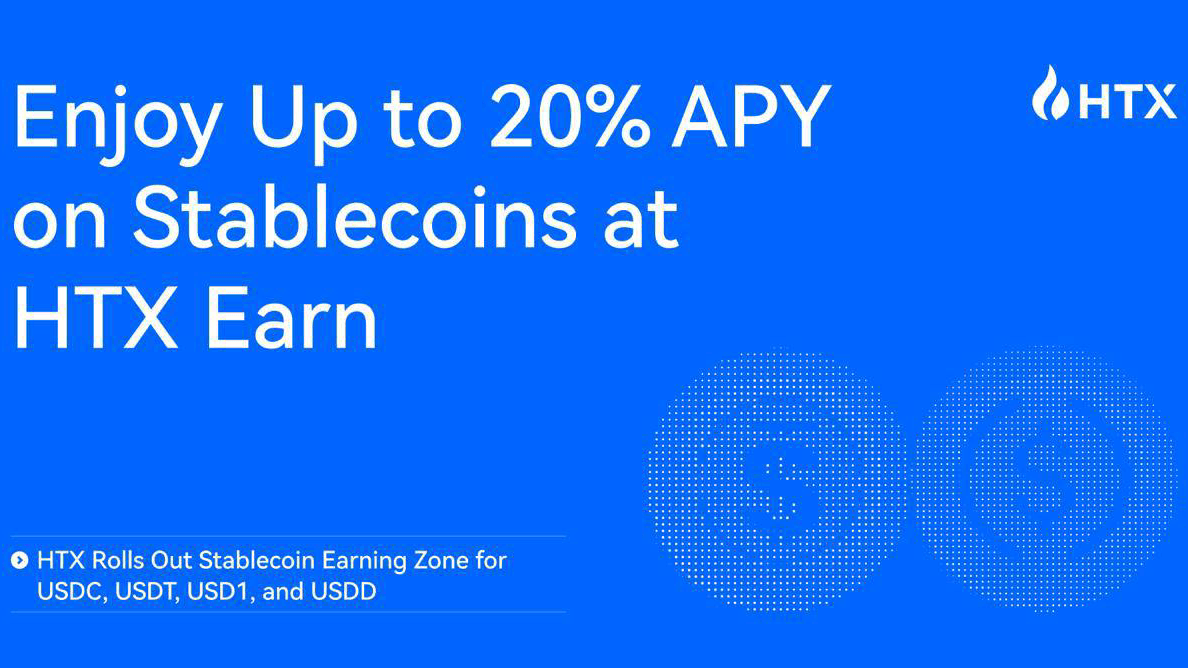 HTX Launches Stablecoin Yield Zone with Up to 20% APY